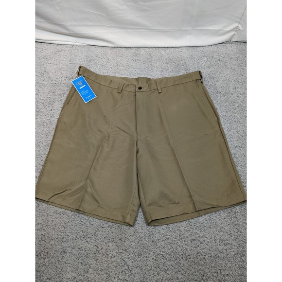 Haggar Other - Haggar Cool 18 Gab Golf Shorts Dress Khaki Beige‎ Flat Front Mens 40 Preppy NWT